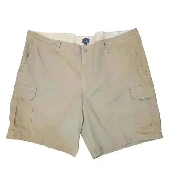 George Men's Tan Stone Wash Cotton/Spandex Cargo At the Knee Shorts NEW - Picture 5 of 10